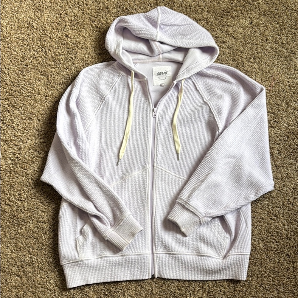 Aerie Soft Lavender Zip-Up Hoodie